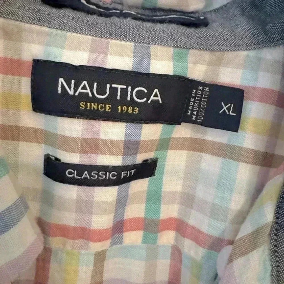 Nautica Men’s Pastel Plaid Classic Fit Button Down Shirt - Picture 2 of 6